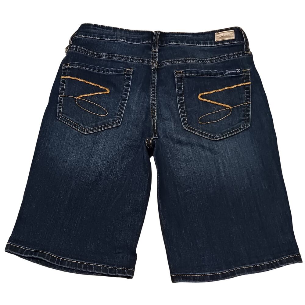 Seven7 Womens Bermuda Denim Shorts Medium Wash Size 4 Low-Rise 26Wx10L